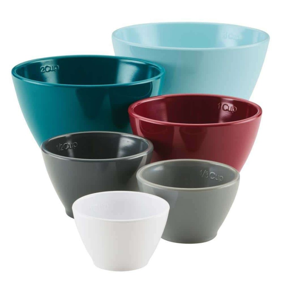 Baking Supplies * | Create Delicious Melamine Nesting Measuring Cups, 6-Piece, Assorted Colors By Rachael Ray