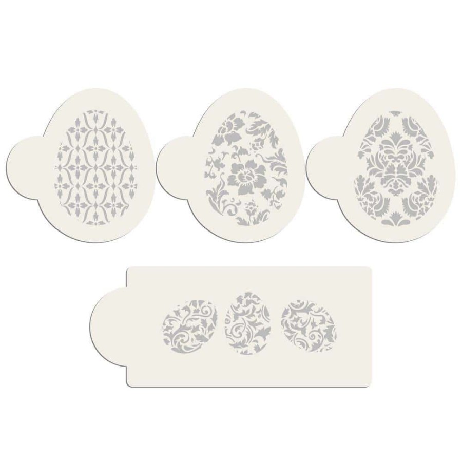 Baking Supplies * | Ornamental Eggs Cookie Stencil Bundle (4-Patterns) By Designer Stencils