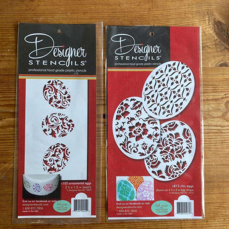 Baking Supplies * | Ornamental Eggs Cookie Stencil Bundle (4-Patterns) By Designer Stencils