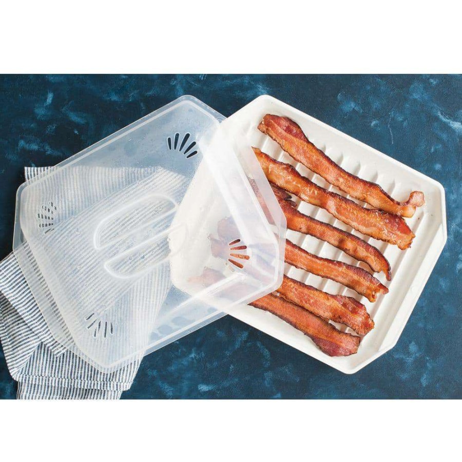 Baking Sheets * | Compact Bacon Rack With Lid By Nordic Ware