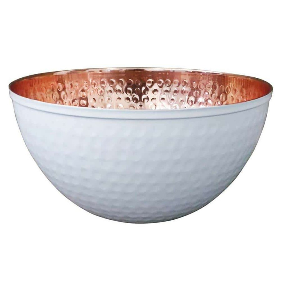 Baking Supplies * | 11.5 In. 100% Pure Hammered Copper Mixing Bowl With White Perfect For Everyday Kitchen Use Or Decor By Alchemade