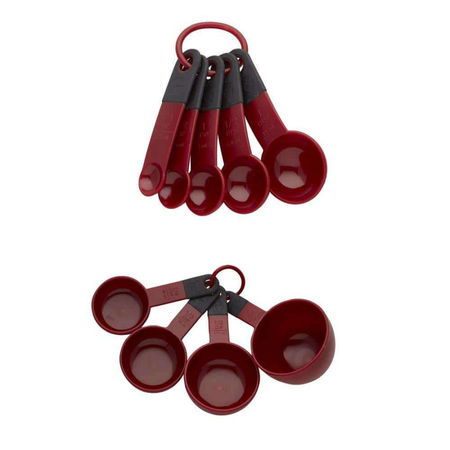 Baking Supplies * | 9-Piece Red Classic Measuring Cups And Spoons Set By Kitchenaid