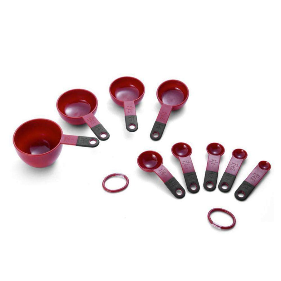 Baking Supplies * | 9-Piece Red Classic Measuring Cups And Spoons Set By Kitchenaid