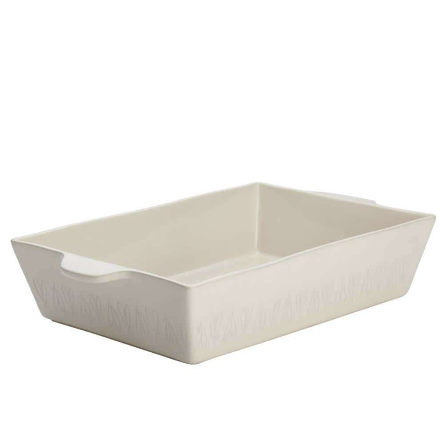 Baking Dishes * | Home Collection 9 In. X 13 In. French Vanilla Ceramic Rectangular Baker By Ayesha Curry