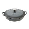 Casserole Dishes * | Halo 3.86 Qt. Round Shallow Cast Iron Casserole Dish With Lid By Denby