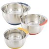 Baking Supplies * | Pantryware Stainless Steel Nesting Mixing Bowls Set, 3-Piece, Silver With Color Accent Handles By Ayesha Curry