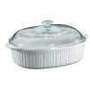 Casserole Dishes * | French White 4-Qt Oval Ceramic Casserole Dish With Glass Cover By Corningware