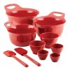 Baking Supplies * | Mix And Measure Mixing Bowl Measuring Cup And Utensil Set, 10-Piece, Red By Rachael Ray