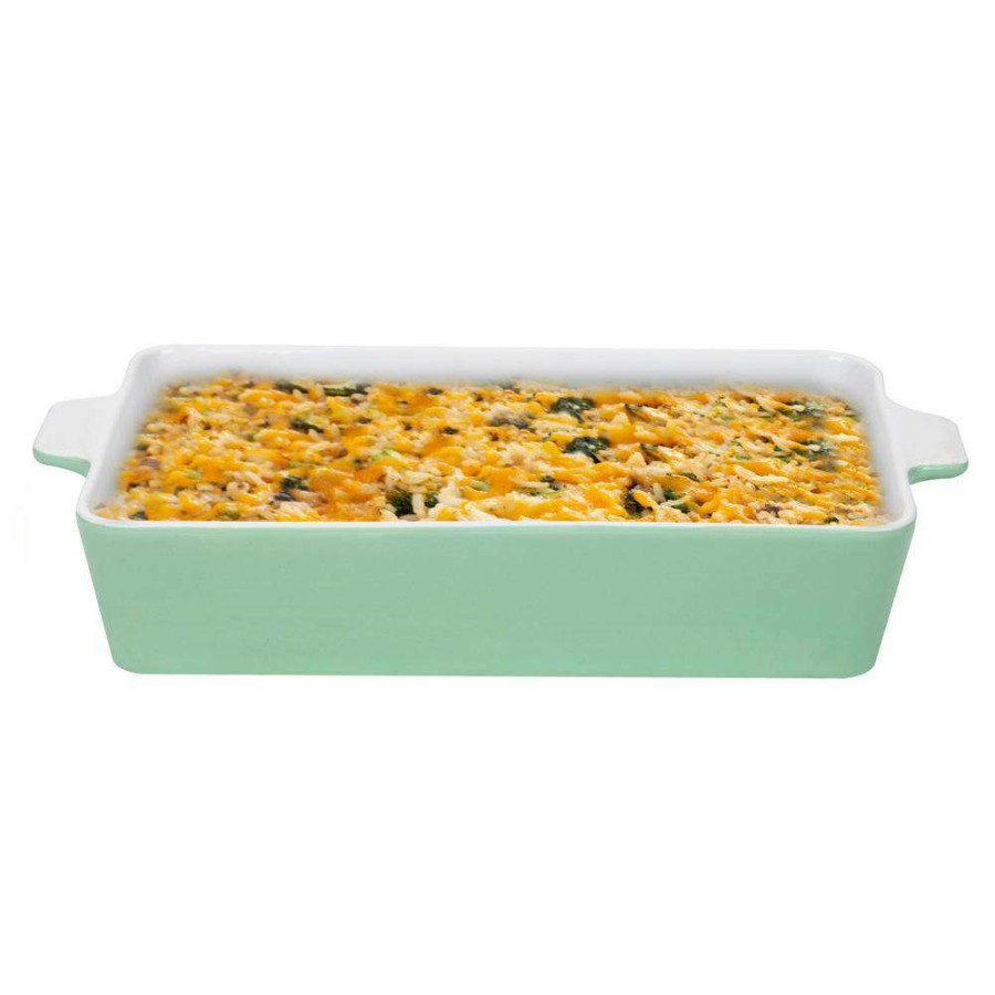 Casserole Dishes * | 5 Qt. Ceramic Oblong Baking Dish, Light Blue By Mind Reader