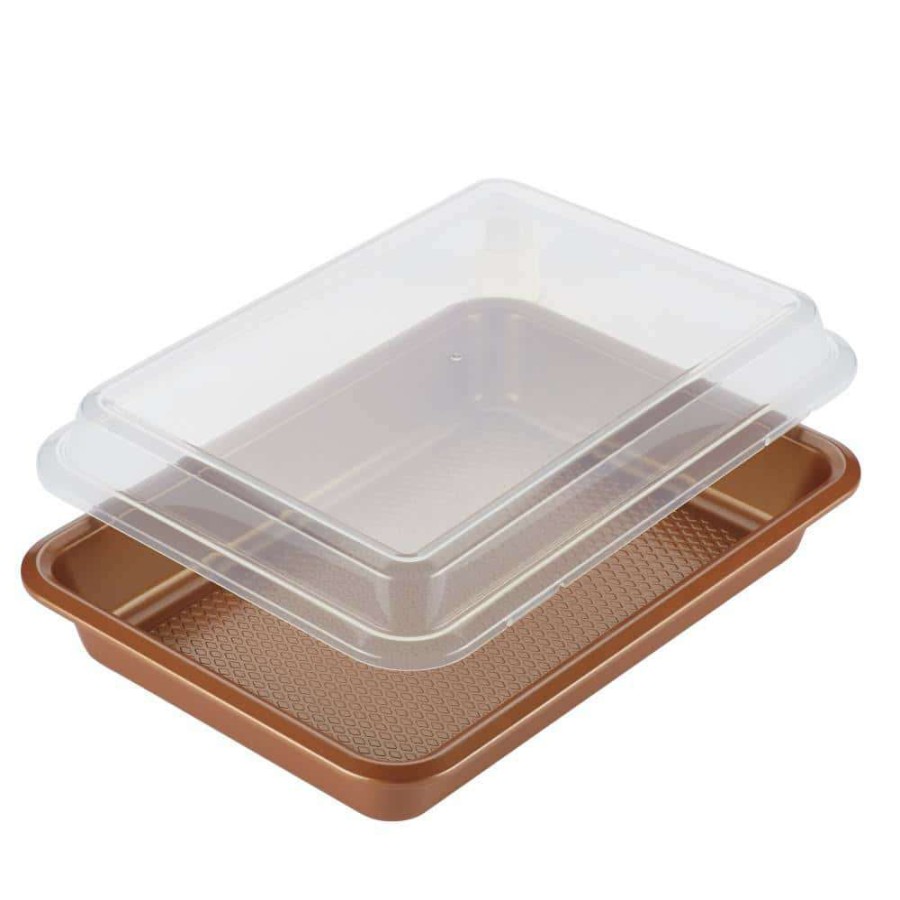 Cake Pans * | 9 In. X 13 In. Copper Bakeware Covered Cake Pan By Ayesha Curry