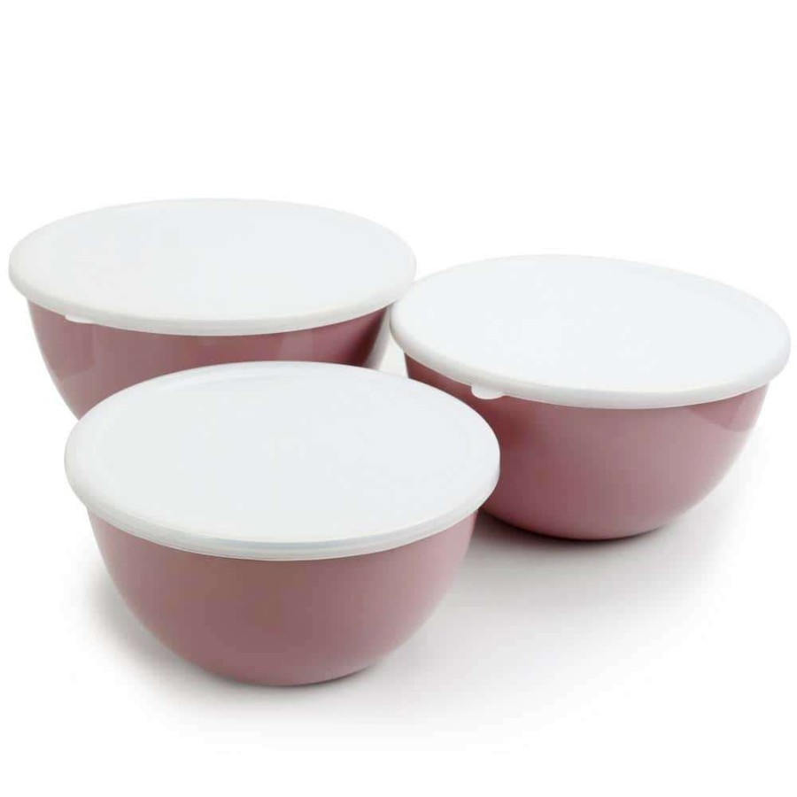 Baking Supplies * | Plaza Cafe 3-Piiece Lavender Mixing Bowl Set With Lids By Gibson Home