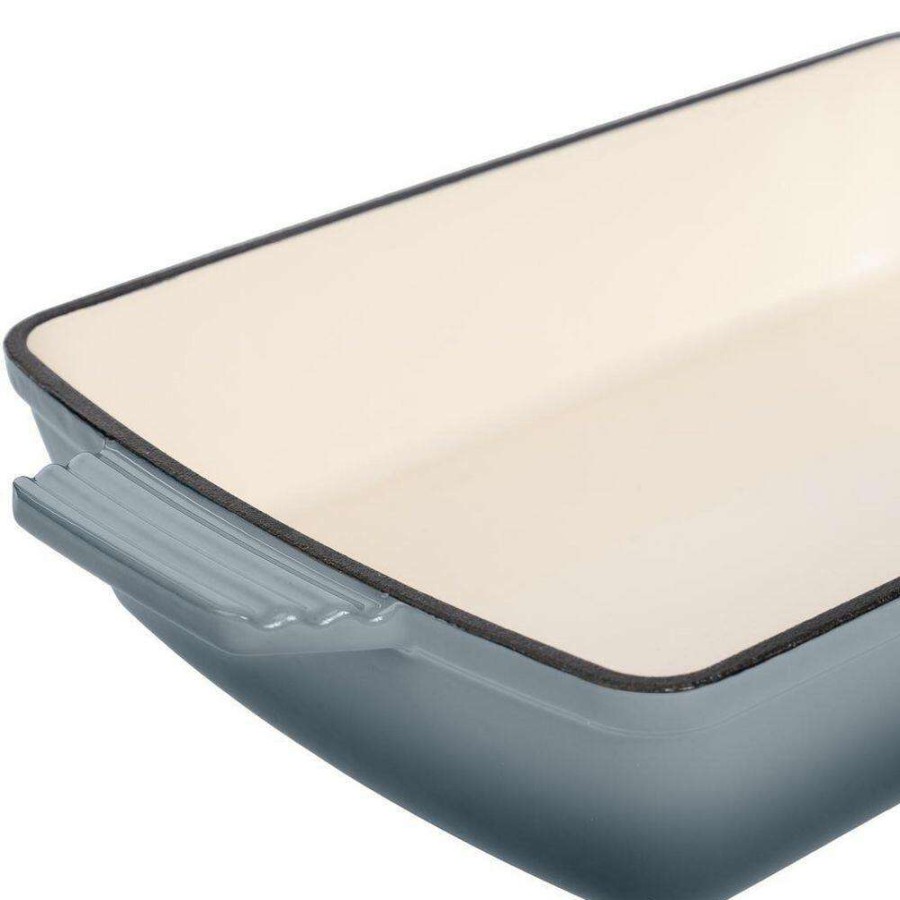 Baking Dishes * | 3 Qt. Rectangular Cast Iron 13 In. Enameled Gray Baking Dish By Lexi Home