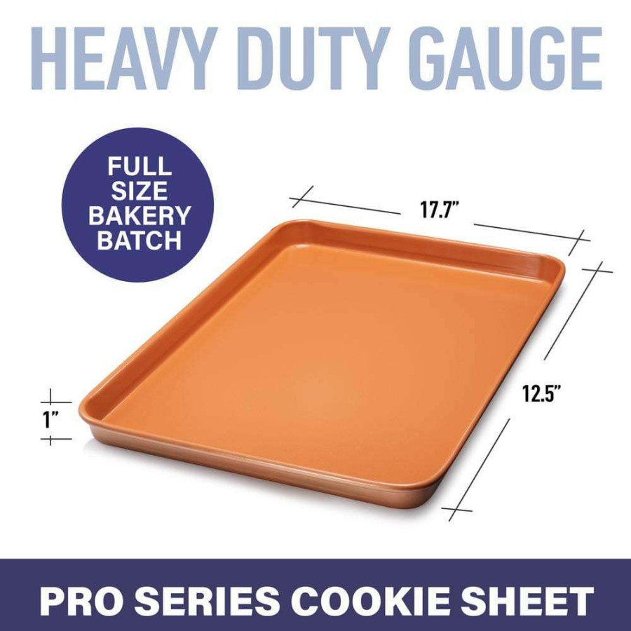 Baking Sheets * | 12 In. X 17 In. Aluminum Ti-Ceramic Non-Stick Baking Sheet By Gotham Steel