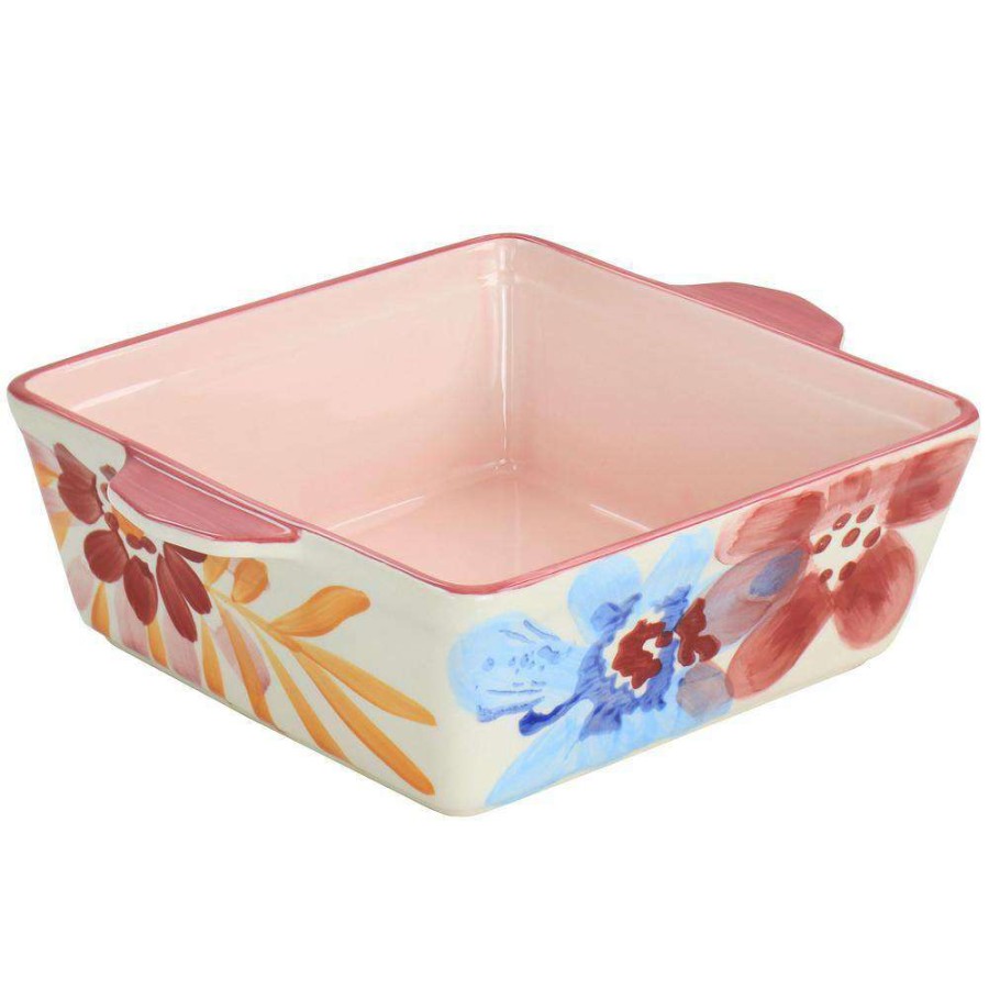 Baking Dishes * | Goji Blossom 2 Qt. Square Stoneware Baker Pan In Pink By Spice By Tia Mowry