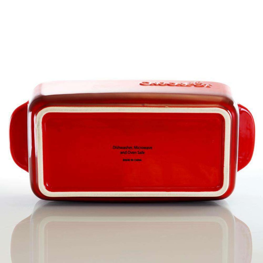 Baking Sheets * | Artisan 1.25 Qt. Stoneware Rectangle Bake Pan In Red By Crock-Pot