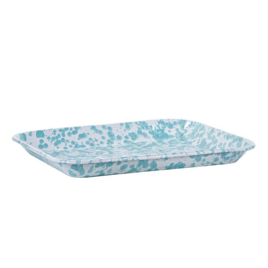 Baking Sheets * | Sea Glass 10 In. X 13 In. Enamelware Square Quarter Sheet By Golden Rabbit