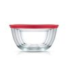 Baking Supplies * | Joyful By Joyjolt Red 4-Glass Mixing Bowls Set With Airtight Lids