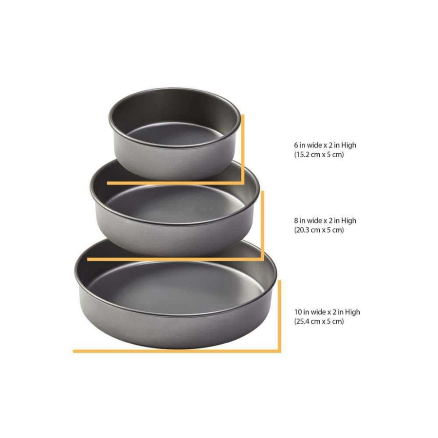 Cake Pans * | 3-Piece Professional Non-Stick Round Cake Pan Set By Chicago Metallic