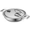 Casserole Dishes * | 3 Qt. Stainless Steel Dual-Handle Casserole Pan With Silicone Handles And Convenient Lid With Patented Rim Latch By Unbranded