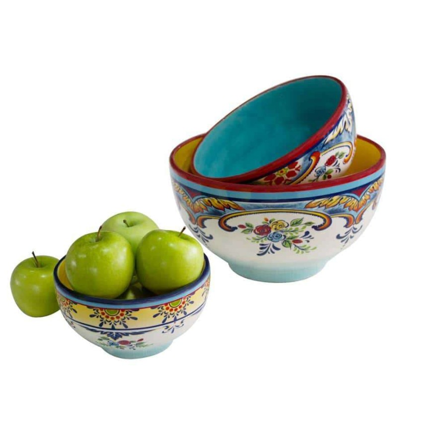 Baking Supplies * | Zanzibar 3-Piece Mixing Bowl Set By Euro Ceramica