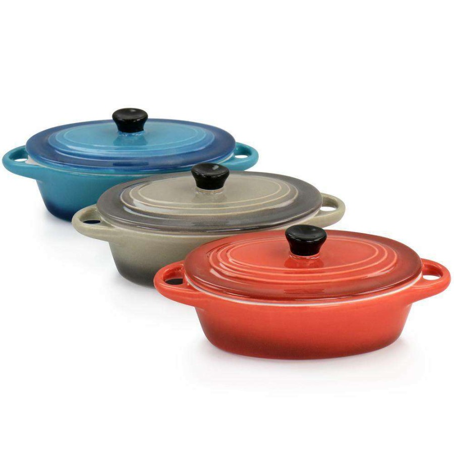 Casserole Dishes * | Wexford 3-Piece 6.7 Oz Stoneware Mini Oval Casserole Set In Assorted Colors By Crock-Pot