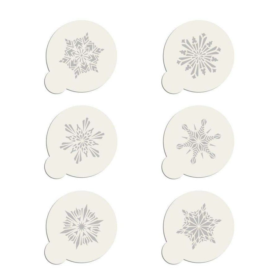 Baking Supplies * | Crystal Snowflake Cookie Stencil Bundle (6 Patterns) By Designer Stencils