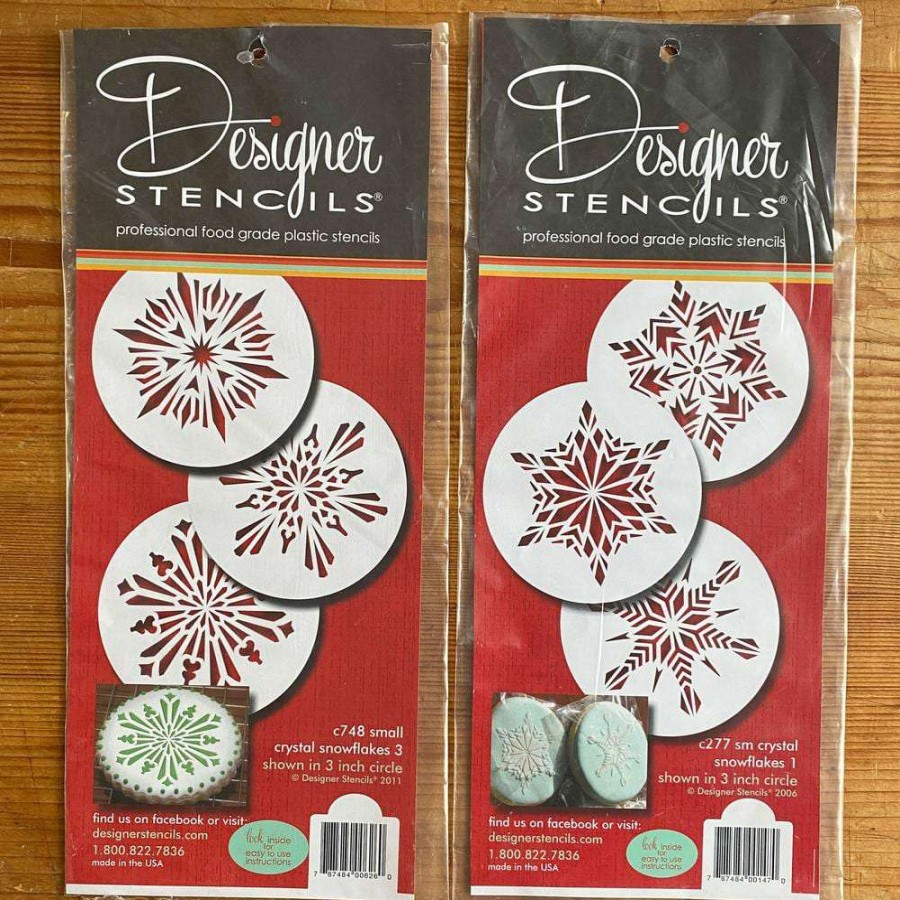 Baking Supplies * | Crystal Snowflake Cookie Stencil Bundle (6 Patterns) By Designer Stencils