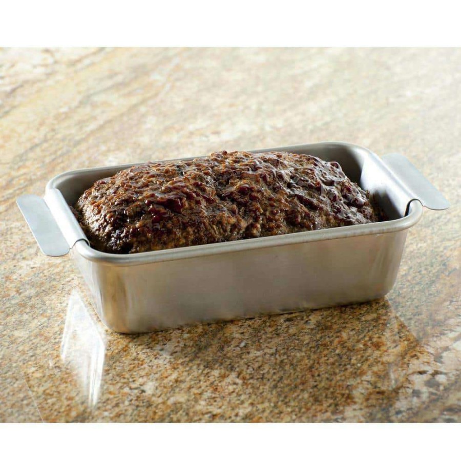 Baking Sheets * | Meat Loaf Pan And Lifting Trivet By Nordic Ware