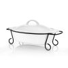 Baking Dishes * | Gracious Dining Oval Stoneware Bakeware With Lid And Metal Rack By Gibson Home