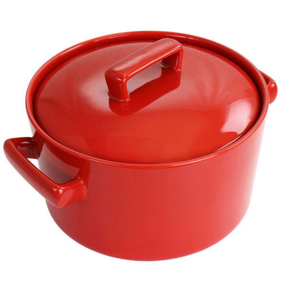 Casserole Dishes * | 3 Qt. Casserole With Lid In Red By Martha Stewart