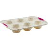 Baking Sheets * | 12-Count Dome Cake Structure Silicone Confetti Fuchsia Baking Pan By Trudeau